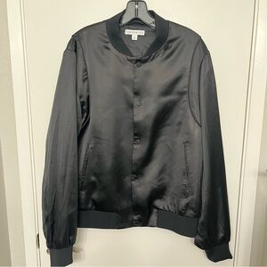 Men's Black Satin Bomber Jacket
